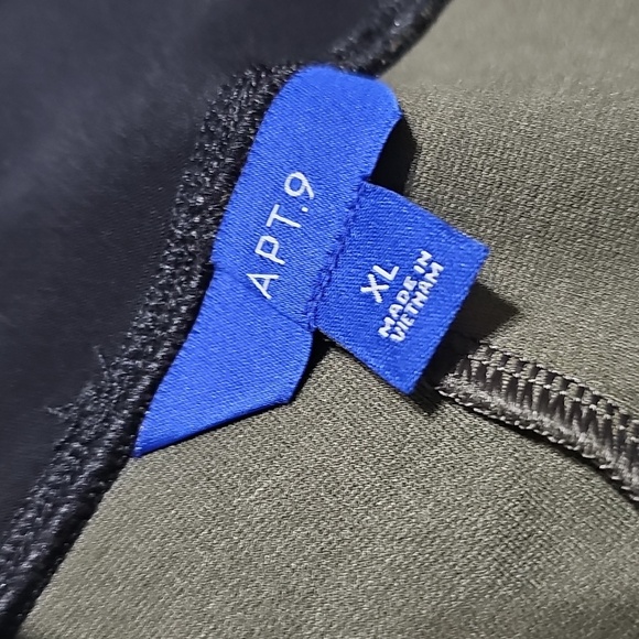 Apt. 9 Olive Green Pleated Skinny Ponte Pants Size XL New - Picture 4 of 7